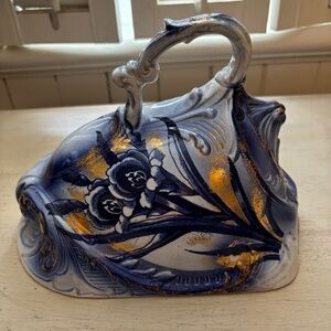 Antique Flow Blue Cheese Dome Victorian, Cheese Cloche, Cheese Keeper